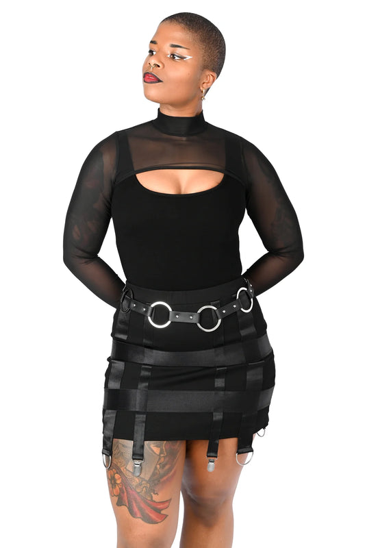 High Neck Black Mesh Bolero