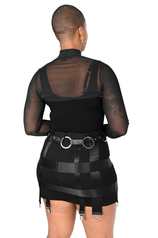 High Neck Black Mesh Bolero