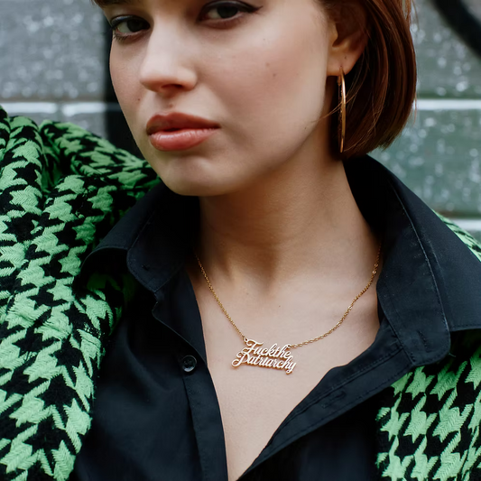 F*ck the Patriarchy Necklace –  18k Gold