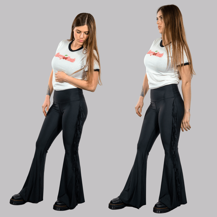 Black Fringe Bell Bottoms - Bottoms - Fire Inside Me - 