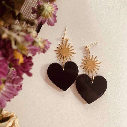 Black Heart Earrings - Accessories - Fire Inside Me - 