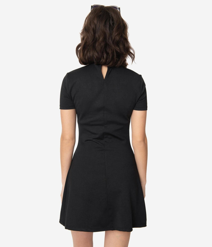 Black Mock Turtleneck Wave Maker Mini Dress - Dresses - Fire Inside Me - 