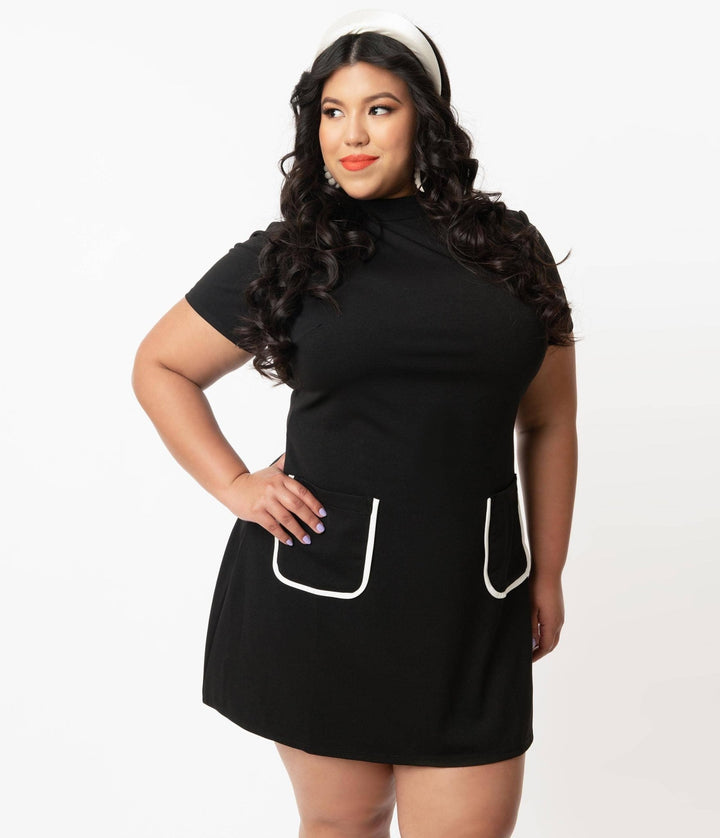 Black Mock Turtleneck Wave Maker Mini Dress - Dresses - Fire Inside Me - 
