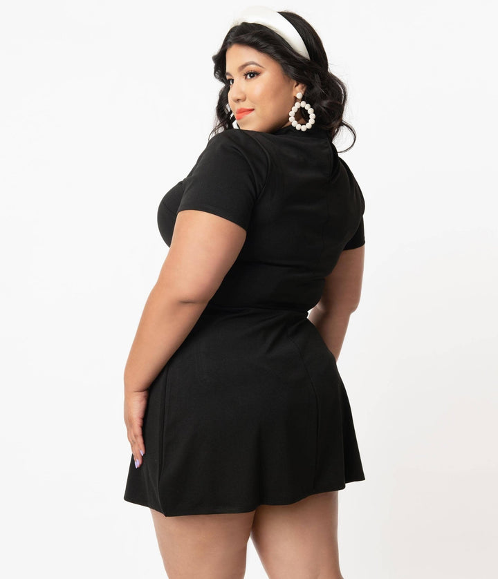 Black Mock Turtleneck Wave Maker Mini Dress - Dresses - Fire Inside Me - 