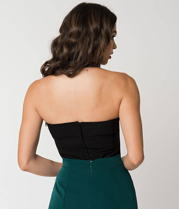 Black Stretch Rita Criss Cross Halter Top - Tops - Fire Inside Me - 