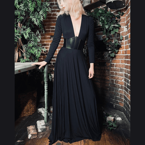 Blair Jersey Maxi Dress with Corset Waist - Dresses - Fire Inside Me - 