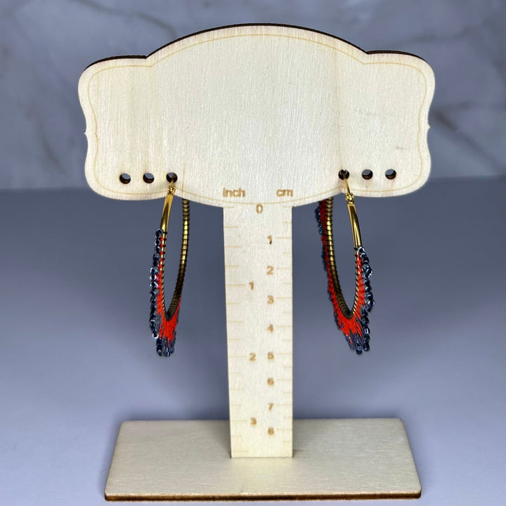 Bohemian Red Lace Hoop Earrings - Fire Inside Me - 