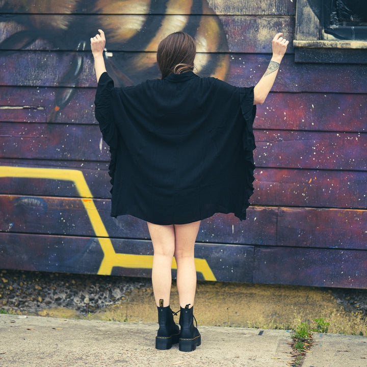 Button - Down Tunic Ruffle Shirt - Tops - Fire Inside Me - 