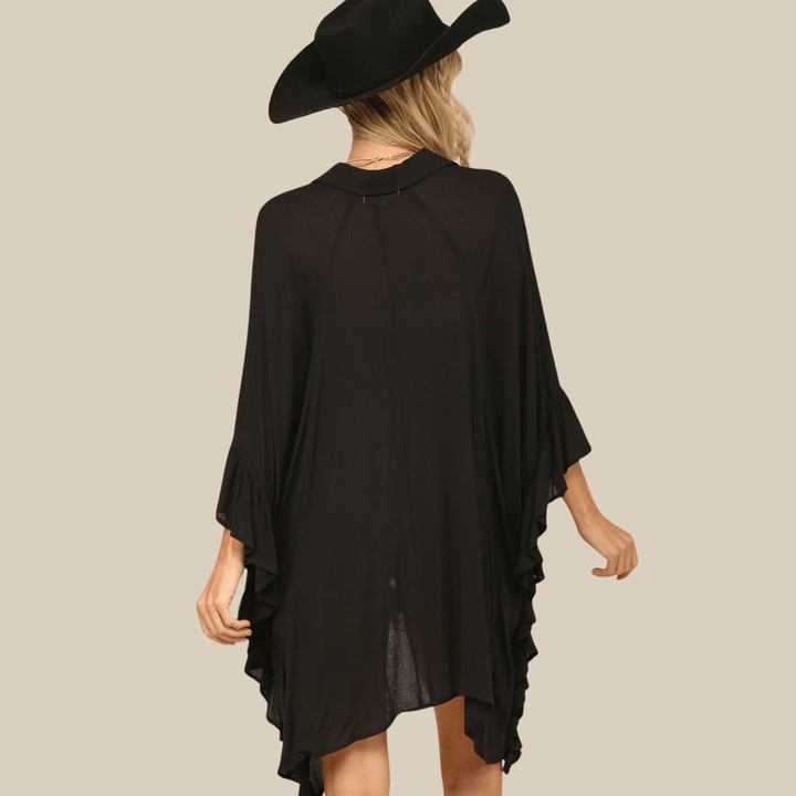 Button - Down Tunic Ruffle Shirt - Tops - Fire Inside Me - 