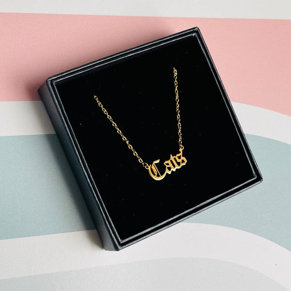 Cats Gold Necklace - Fire Inside Me - 