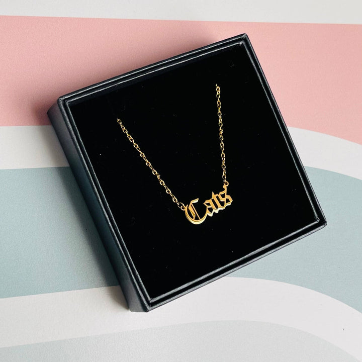 Cats Gold Necklace - Fire Inside Me - 