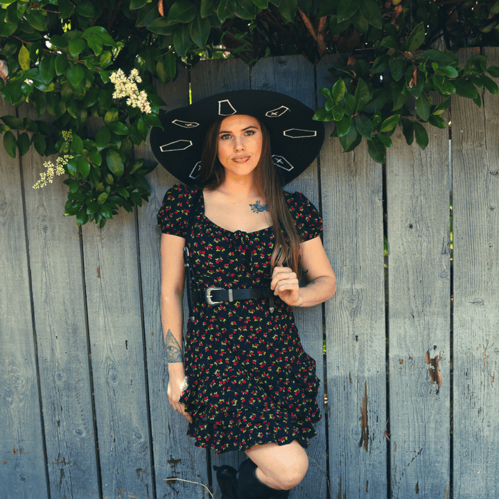 Coffins Embroidered Floppy Sun Hat - Accessories - Fire Inside Me - 