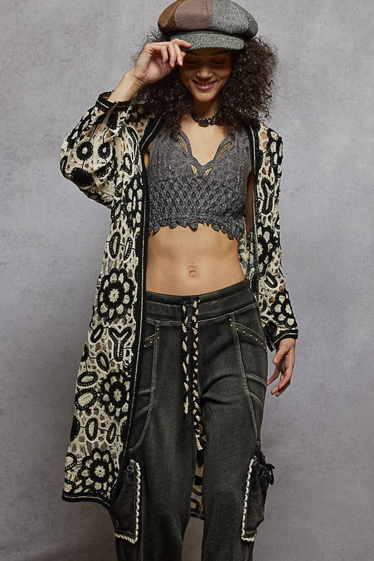 Crochet Knit Weave Cardigan - Outerwear - Fire Inside Me - 