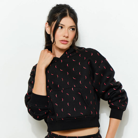 Cropped Stacey Chili Hoodie - Outerwear - Fire Inside Me - 
