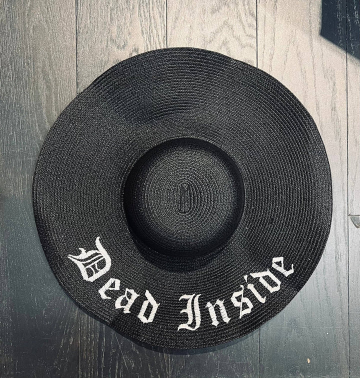 Dead Inside Embroidered Floppy Sun Hat - Accessories - Fire Inside Me - 