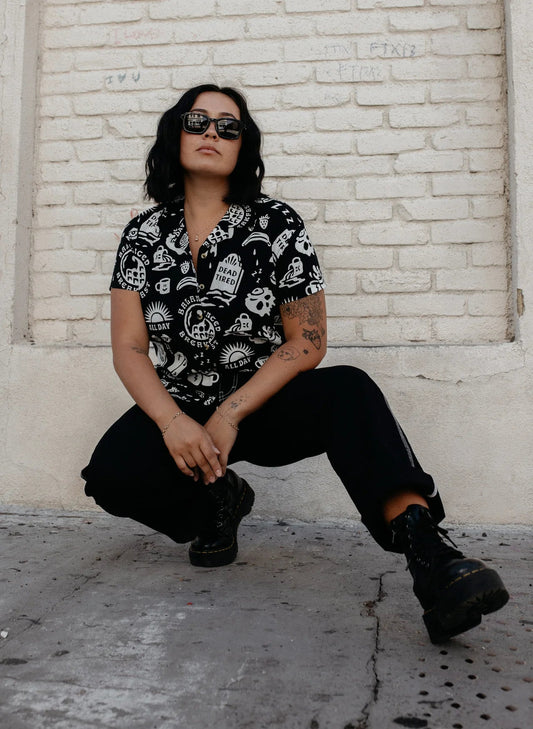 Dead Tired Button - Up Shirt - Tops - Fire Inside Me - 