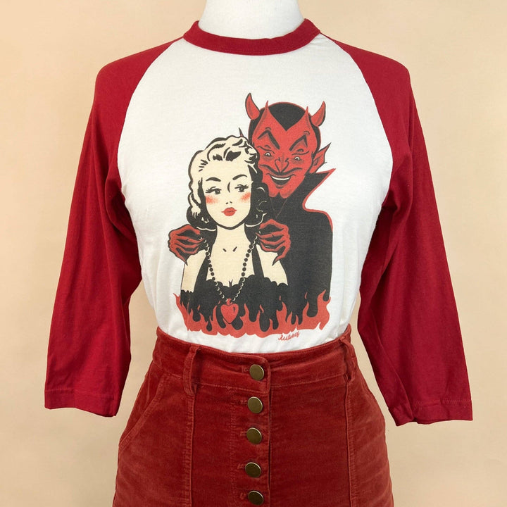 Deal with the Devil Raglan Unisex Tee - T-Shirts - Fire Inside Me - 