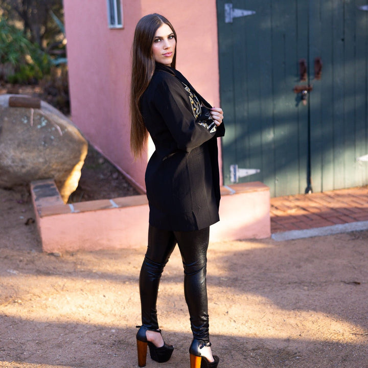 Embroidered Tunic Blazer - Outerwear - Fire Inside Me - 