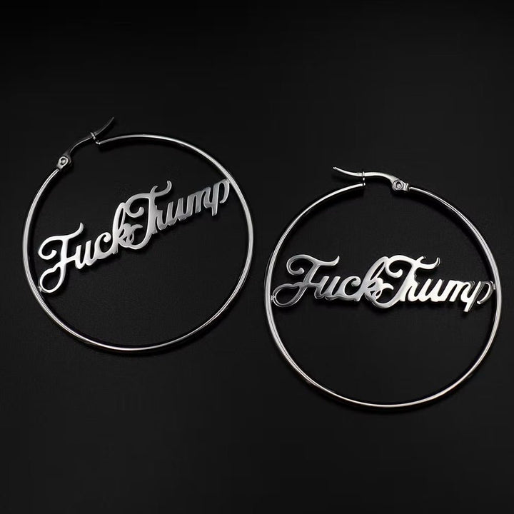 F*ck Trump Hoops - Silver - Accessories - Fire Inside Me - 
