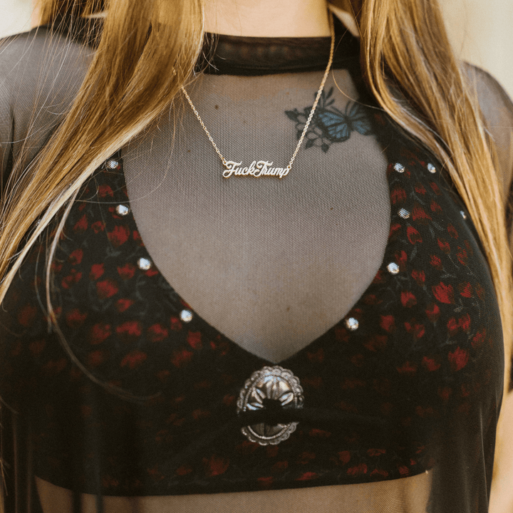 F*ck Trump Necklace - 18k Gold - Accessories - Fire Inside Me - 