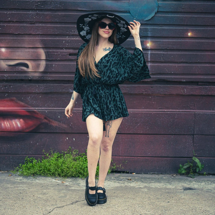 Green Leopard Romper - Dresses - Fire Inside Me - 