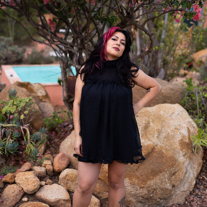 Kathryn Babydoll Dress Sheer Black Chiffon | FOXBLOOD XXL Kathryn Babydoll Dress Sheer Black Chiffon | FOXBLOOD XXL