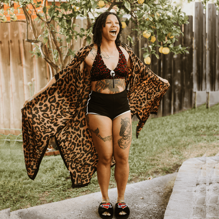 Leopard Print Kimono - Outerwear - Fire Inside Me - 