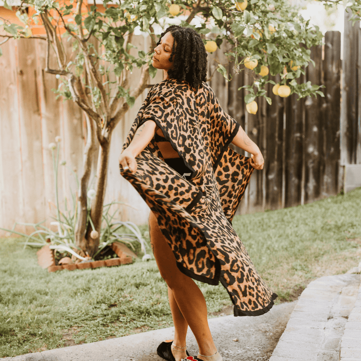 Leopard Print Kimono - Outerwear - Fire Inside Me - 