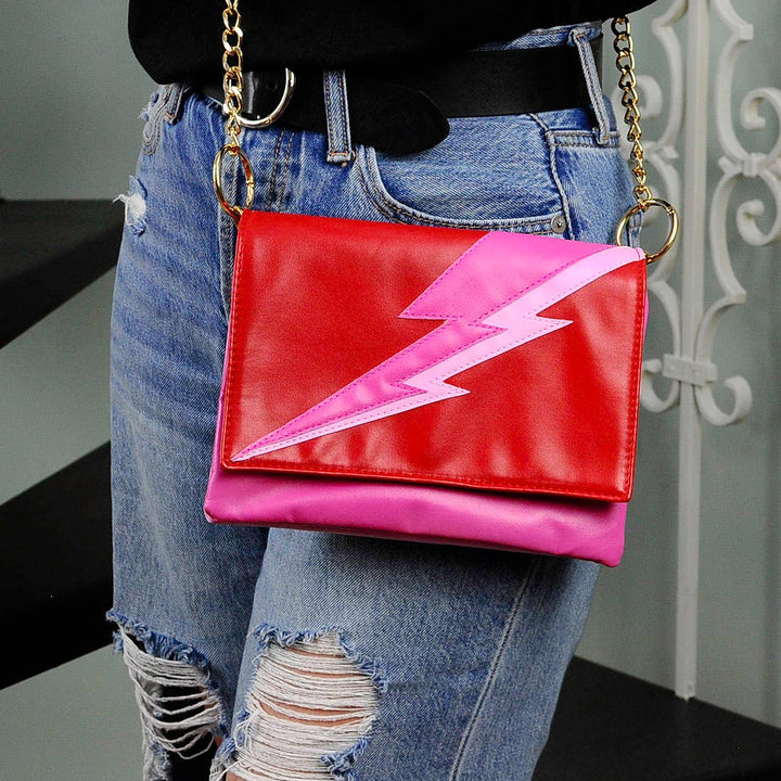 Lightning Bolt Romy Convertible Clutch in Paparazzi - Fire Inside Me - 
