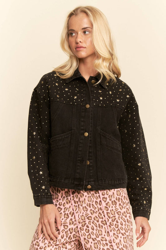 Lucky Stars Denim Jacket - Outerwear - Fire Inside Me - 