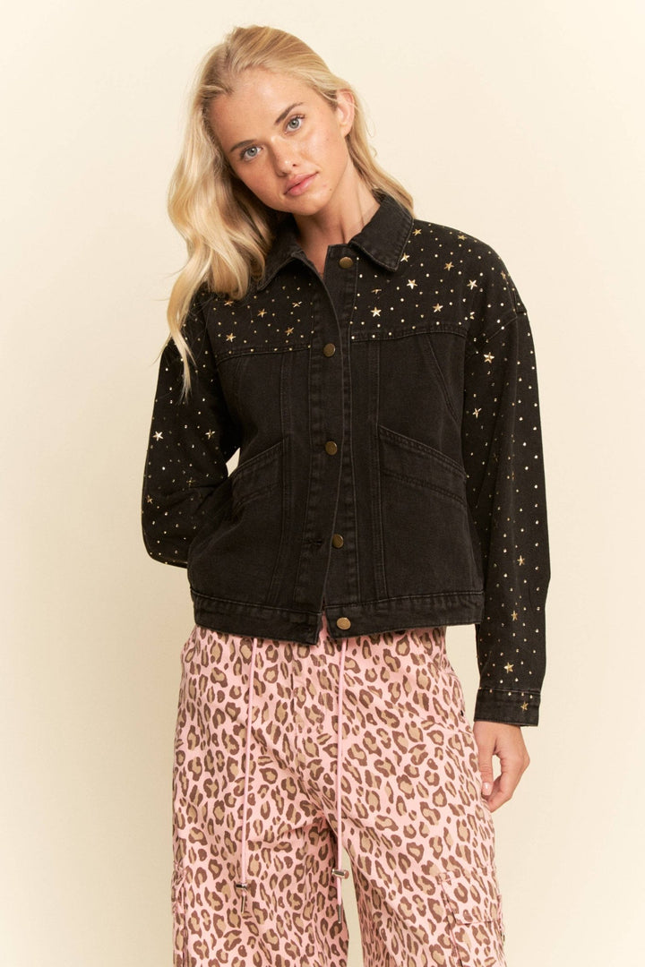 Lucky Stars Denim Jacket - Outerwear - Fire Inside Me - 