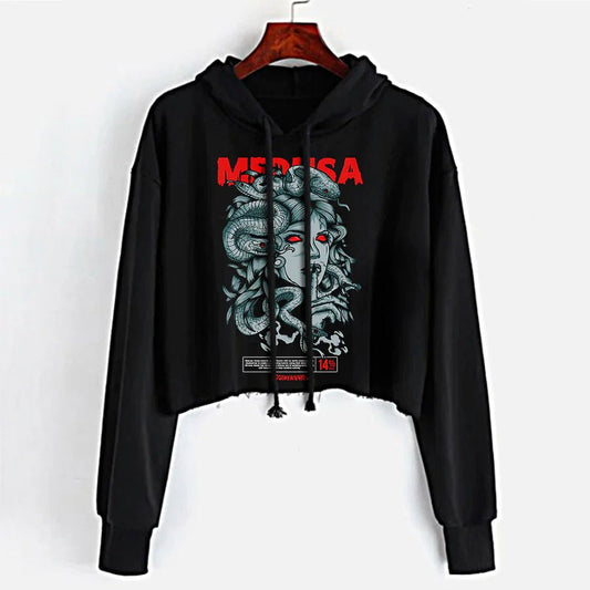 Medusa Crop Hoodie - Outerwear - Fire Inside Me - 