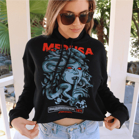 Medusa Crop Hoodie - Outerwear - Fire Inside Me -