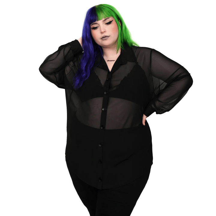 Mesh Memphis Oversized Shirt - Tops - Fire Inside Me - 