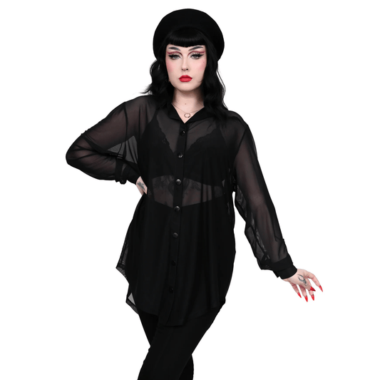 Mesh Memphis Oversized Shirt - Tops - Fire Inside Me - 