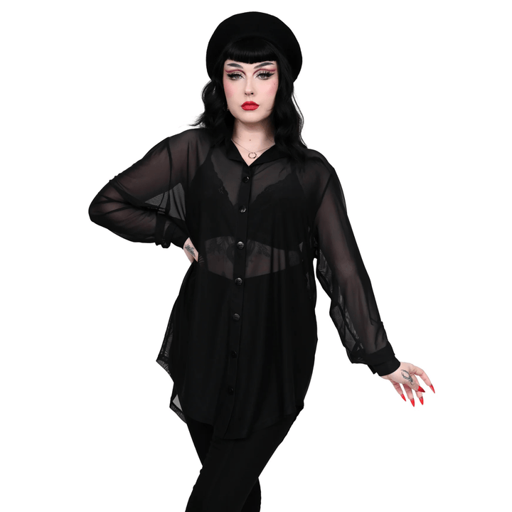 Mesh Memphis Oversized Shirt - Tops - Fire Inside Me - 