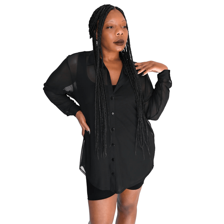 Mesh Memphis Oversized Shirt - Tops - Fire Inside Me - 
