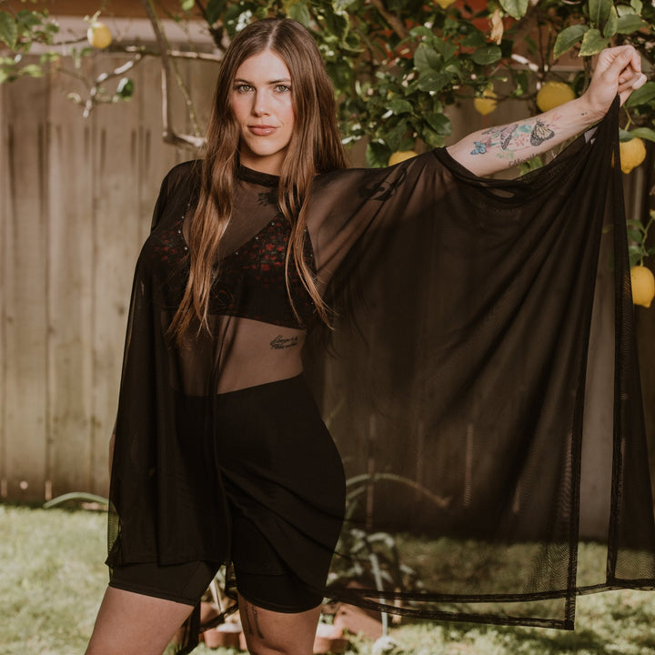 Mesh Rhiannon Flowing Tunic Top - Tops - Fire Inside Me - 