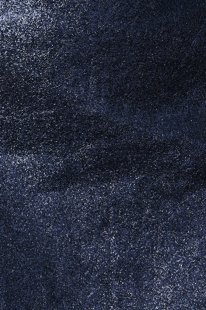 Midnight Blue Foil Faux Leather Mini Skirt - Bottoms - Fire Inside Me - 