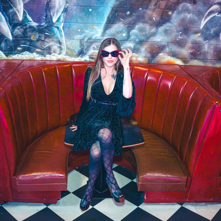 Nyx Velvet Bell Sleeve Dress with Harness - Dresses - Fire Inside Me - 