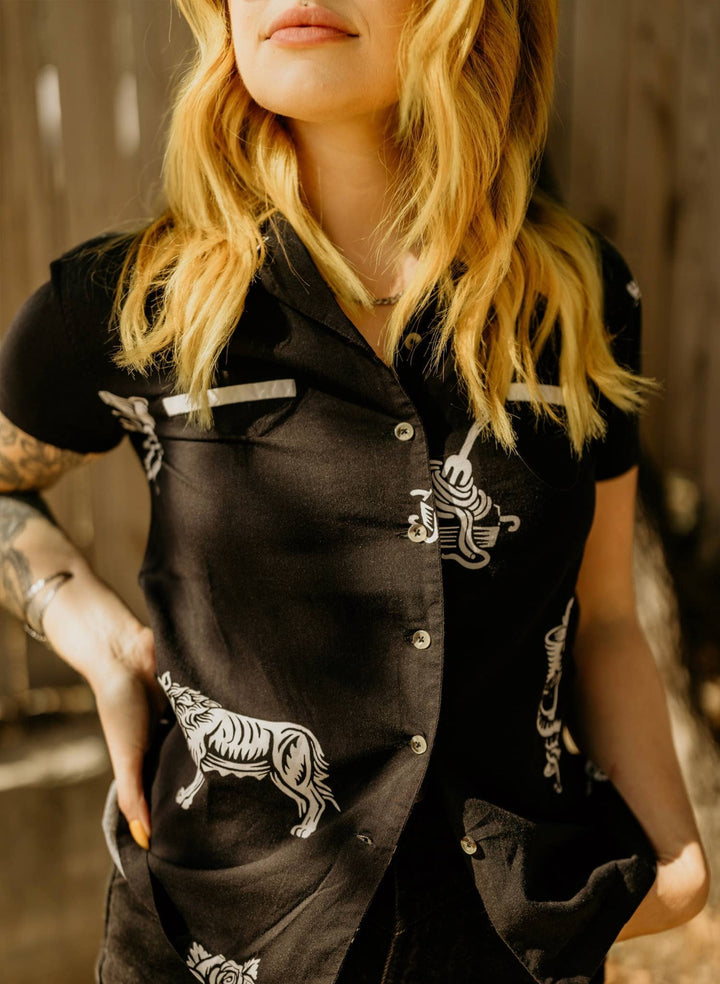 Pasta La Vista Button Up Shirt - Tops - Fire Inside Me - 