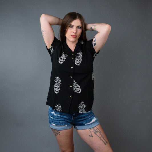 Permanent Vacation Button Up Shirt - Tops - Fire Inside Me - 