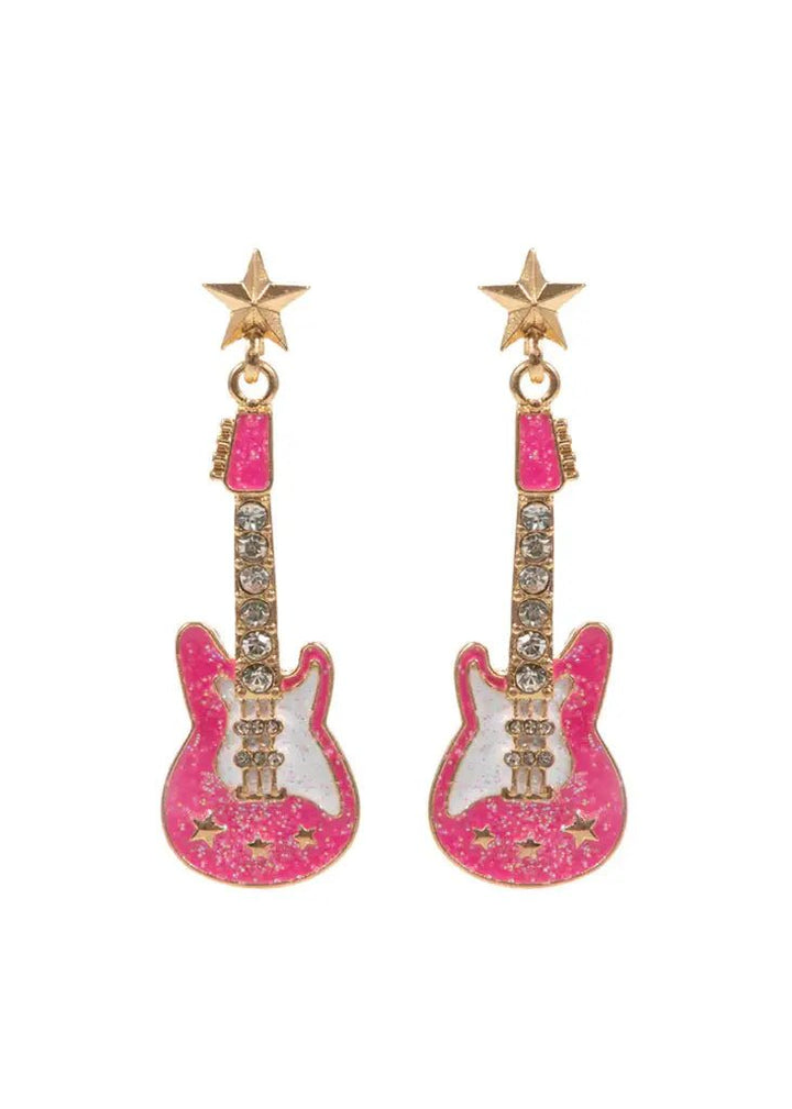 Pink Electric Guitar Earrings - Accessories - Fire Inside Me - 