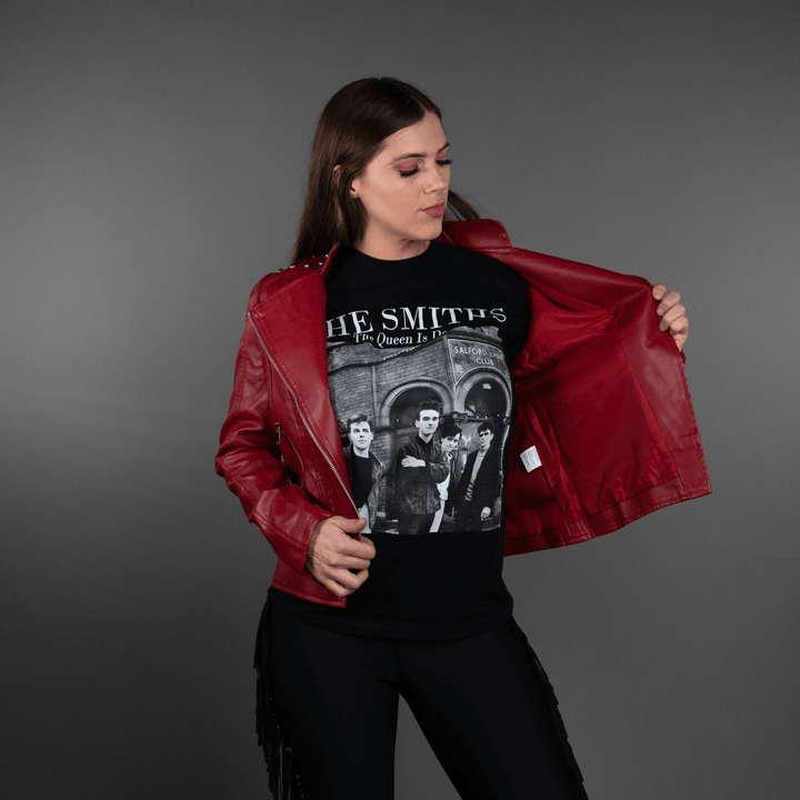 Red Studded Vegan Leather Jacket - Outerwear - Fire Inside Me - 