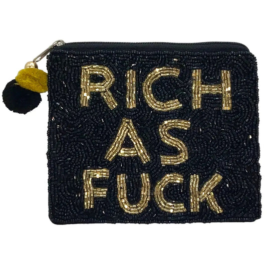 Rich As F*ck Beaded Pouch - Accessories - Fire Inside Me - 