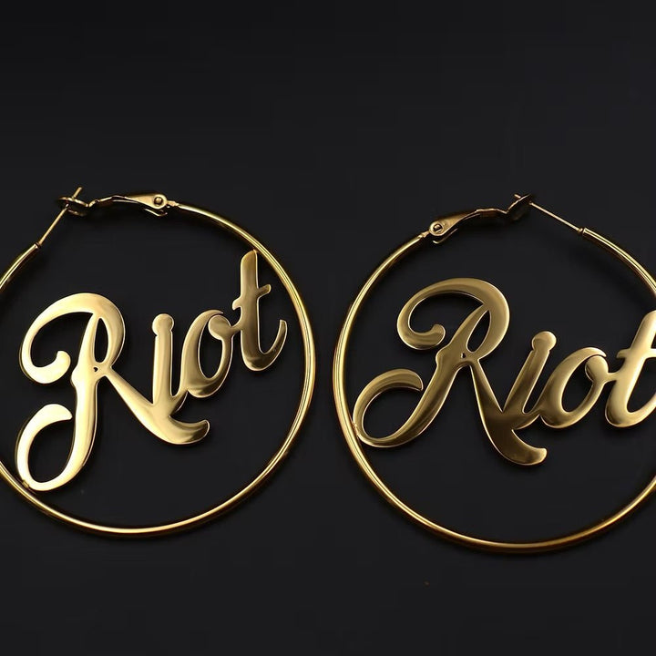 Riot Hoop Earrings - 18k Gold - Accessories - Fire Inside Me - 