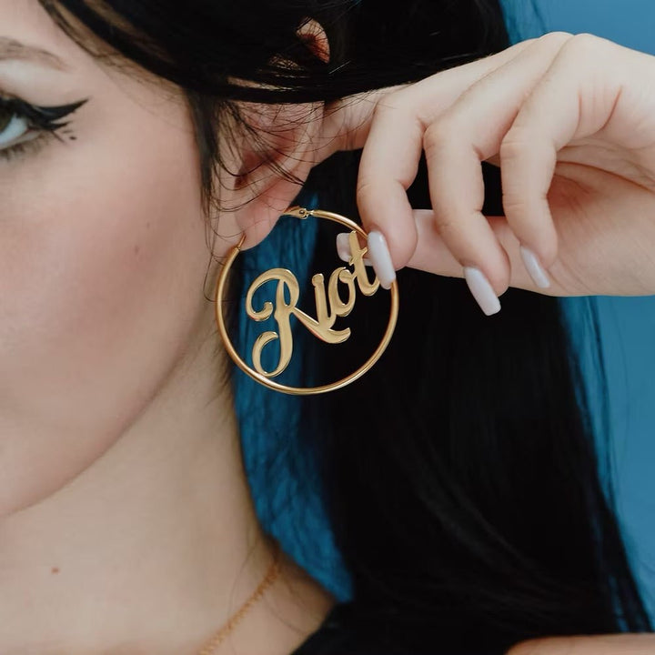 Riot Hoop Earrings - 18k Gold - Accessories - Fire Inside Me - 