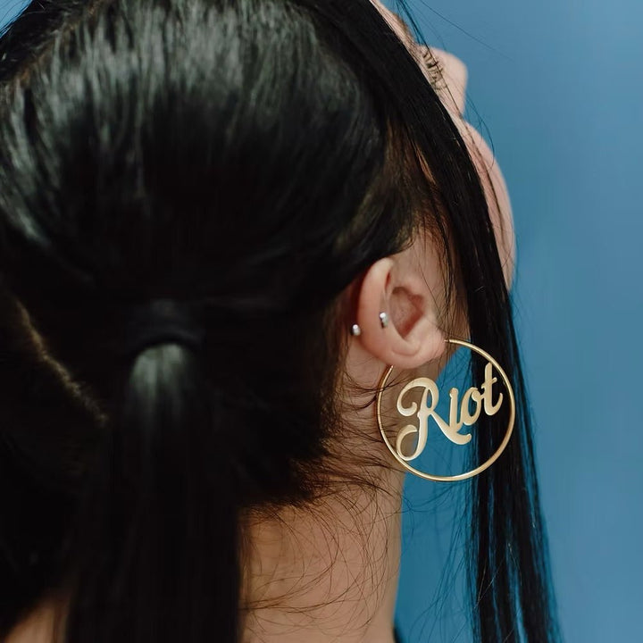 Riot Hoop Earrings - 18k Gold - Accessories - Fire Inside Me - 