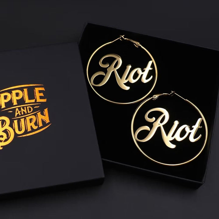 Riot Hoop Earrings - 18k Gold - Accessories - Fire Inside Me - 