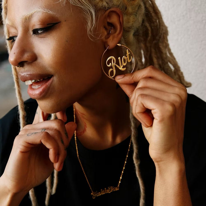 Riot Hoop Earrings - 18k Gold - Accessories - Fire Inside Me - 
